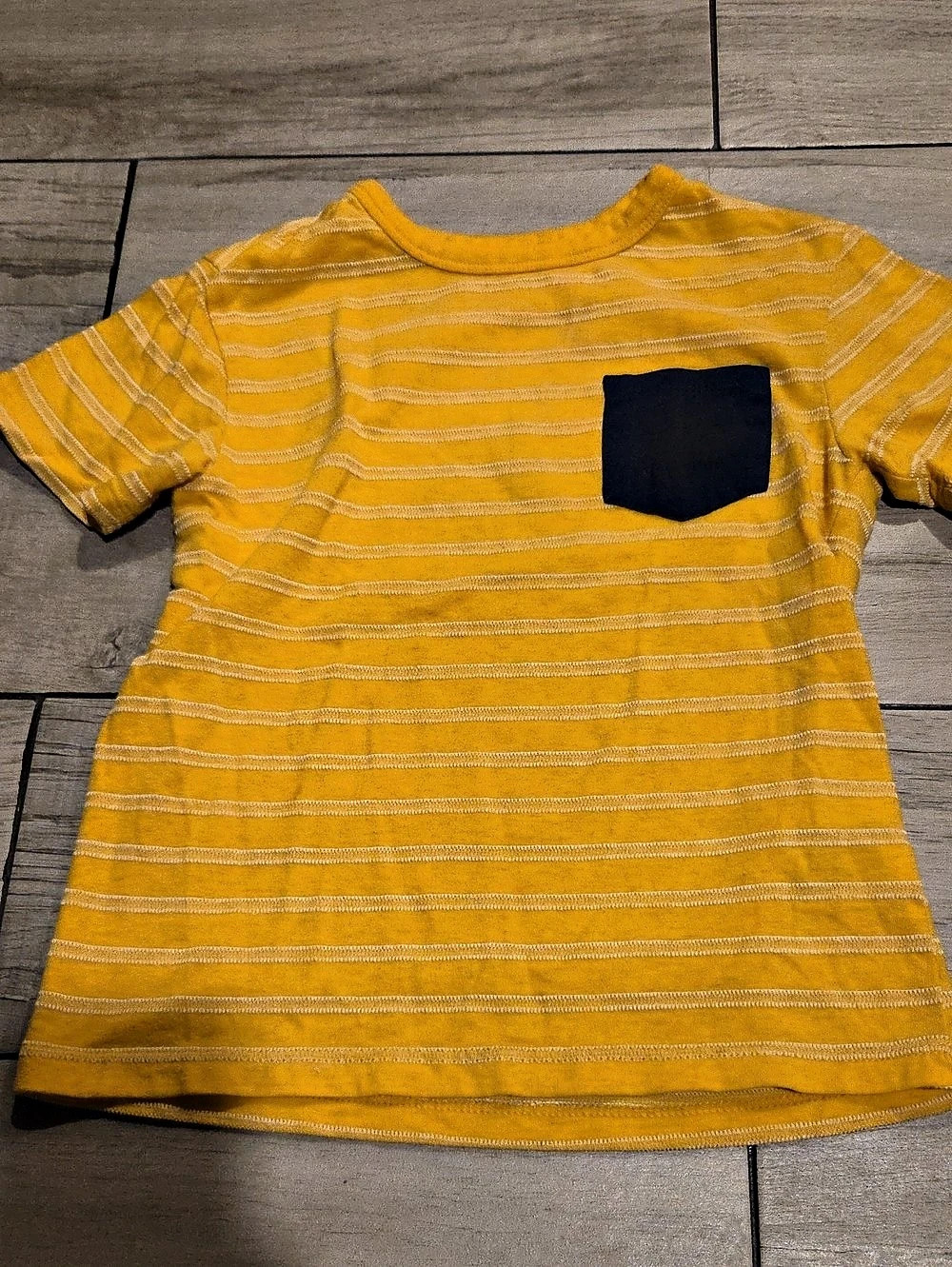 Cat & Jack Yellow Striped Short Sleeve Tee